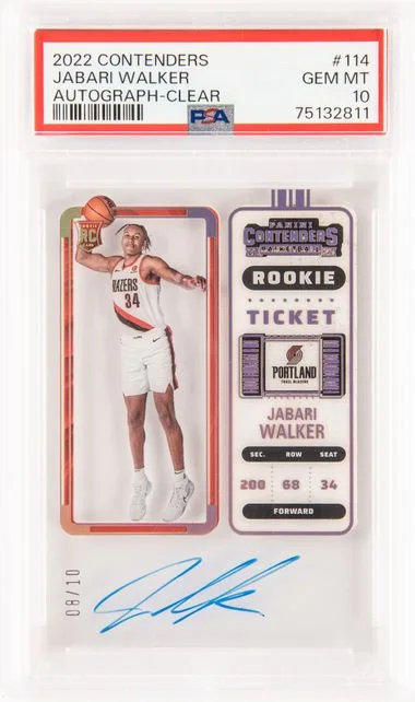 2022-23 Panini Contenders Jabari Walker Autograph Clear #114 card image