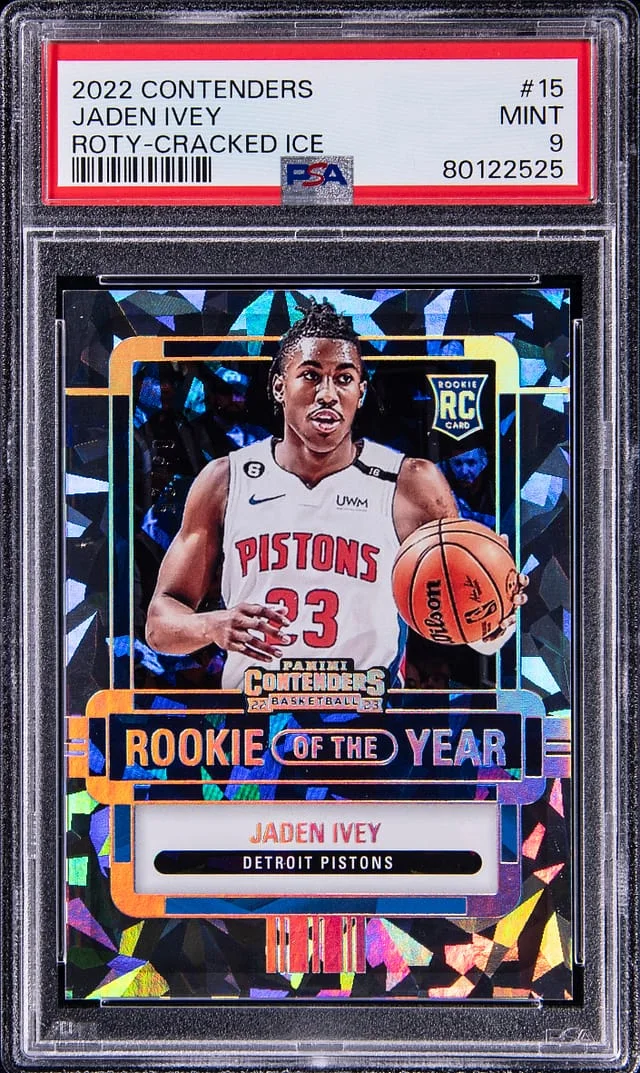 2022-23 Panini Contenders Jaden Ivey of the Year Cracked Ice #15 card image