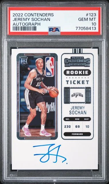 2022-23 Panini Contenders Jeremy Sochan Ticket Autograph #123 card image