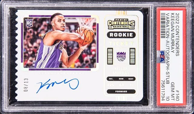 2022-23 Panini Contenders Keegan Murray Variation Autograph Stub #140 card image