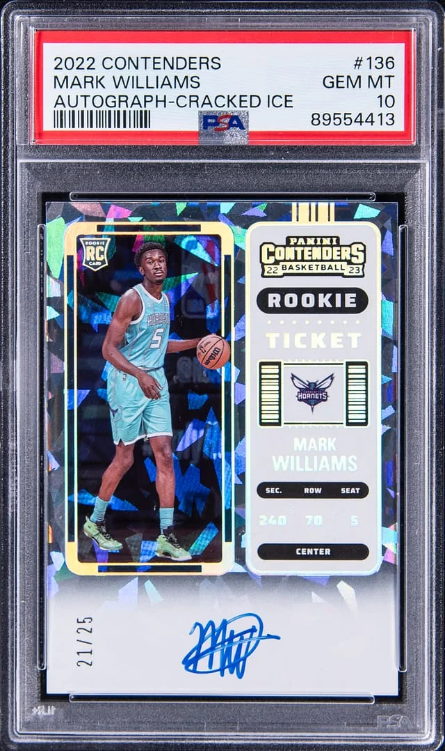 2022-23 Panini Contenders Mark Williams Autograph-Cracked Ice #136 card image