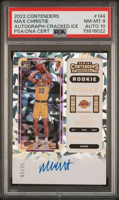 2022-23 Panini Contenders Max Christie Autograph-Cracked Ice Ticket #144 card image