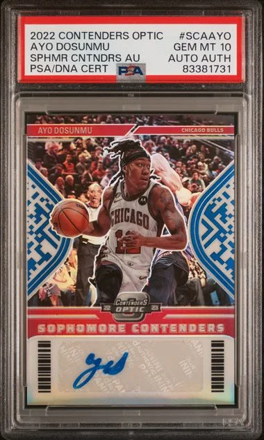 2022-23 Panini Contenders Optic Ayo Dosunmu Sophomore Contenders Autographs #SCA-AYO card image