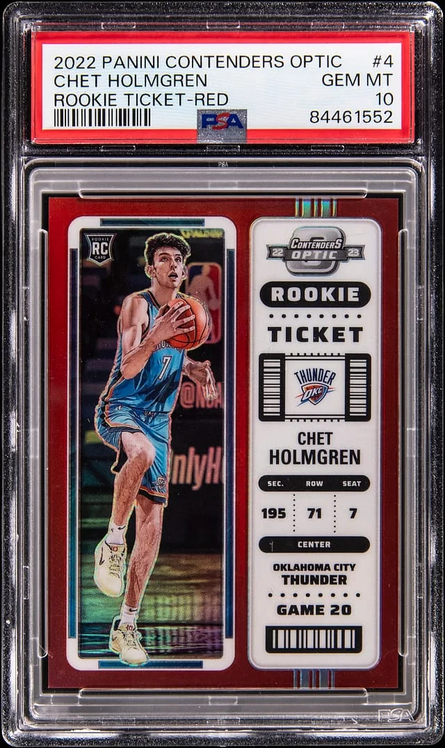 2022-23 Panini Contenders Optic Chet Holmgren Ticket Red #4 card image
