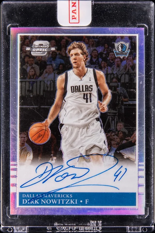 2022-23 Panini Contenders Optic Dirk Nowitzki 1985 Tribute Autographs #85-DND card image