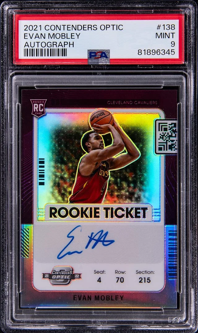 2022-23 Panini Contenders Optic Evan Mobley Autograph #138 card image