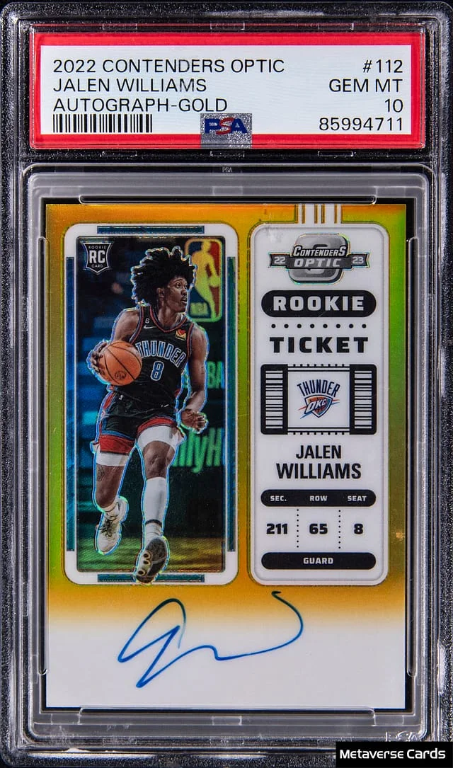 2022-23 Panini Contenders Optic Jalen Williams Autograph Green #112 card image