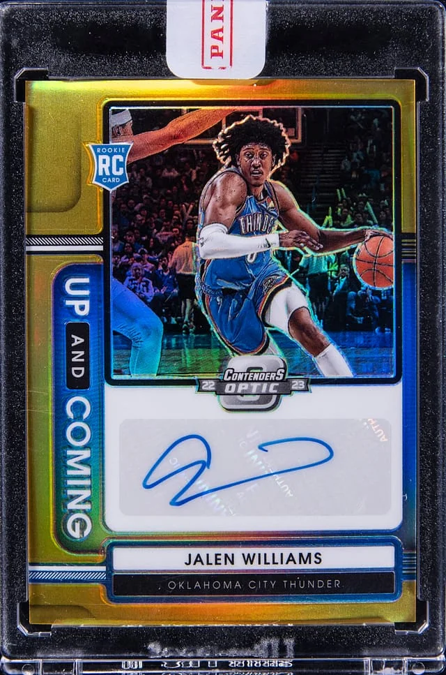 2022-23 Panini Contenders Optic Jalen Williams Gold Up and Coming Autograph #UCA-JLW card image