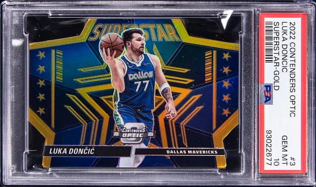 2022-23 Panini Contenders Optic Luka Doncic Superstar Gold #3 card image