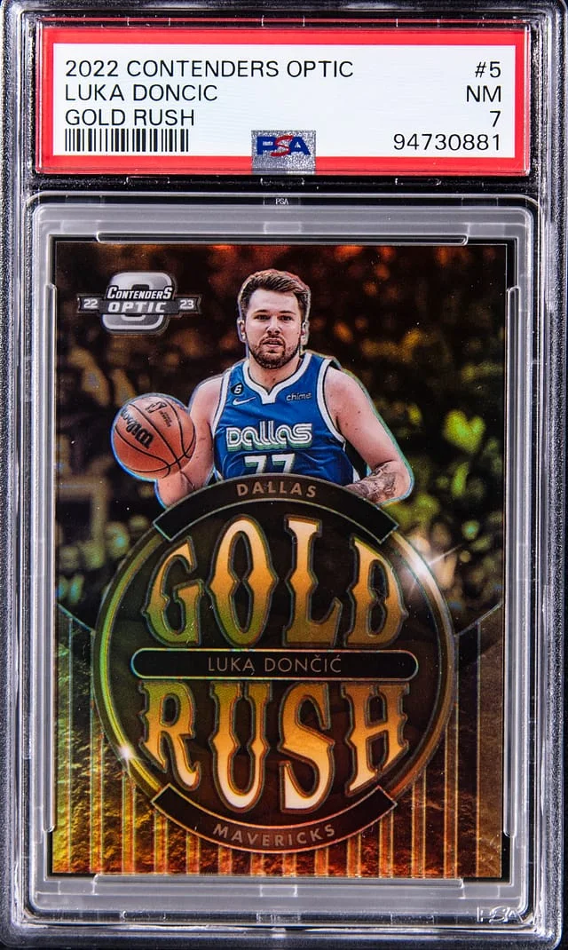 2022-23 Panini Contenders Optic Luka Doncic Gold Rush #5 card image