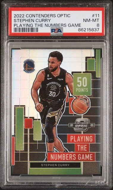 2022-23 Panini Contenders Optic Stephen Curry Playing The Numbers Game #11 card image