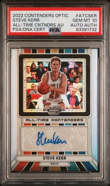 2022-23 Panini Contenders Optic Steve Kerr All-Time Contenders Autographs #ATC-SKR card image