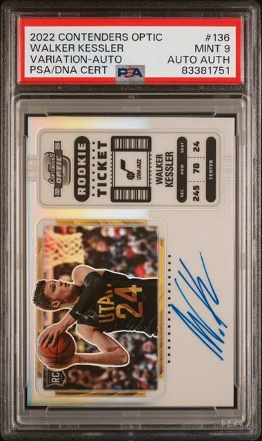 2022-23 Panini Contenders Optic Walker Kessler Variation-Autograph Ticket #136 card image