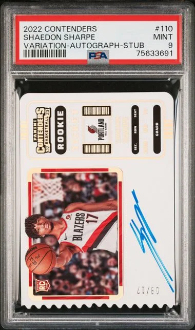 2022-23 Panini Contenders Shaedon Sharpe Autograph #110 card image