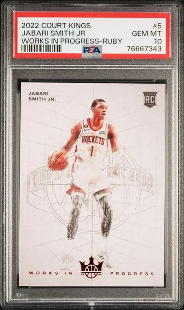 2022-23 Panini Court Kings Jabari Smith Jr. Works In Progress Ruby #5 card image