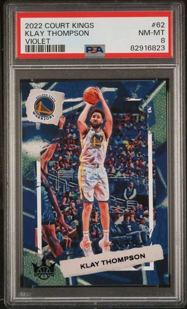 2022-23 Panini Court Kings Klay Thompson Violet #62 card image