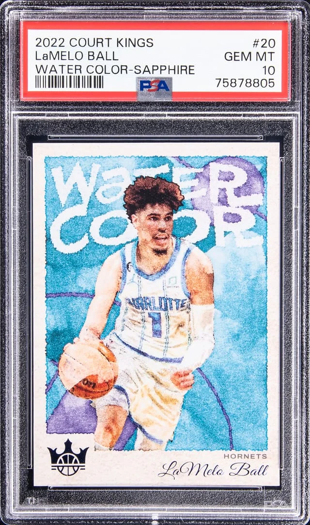 2022-23 Panini Court Kings LaMelo Ball Water Color Sapphire #20 card image