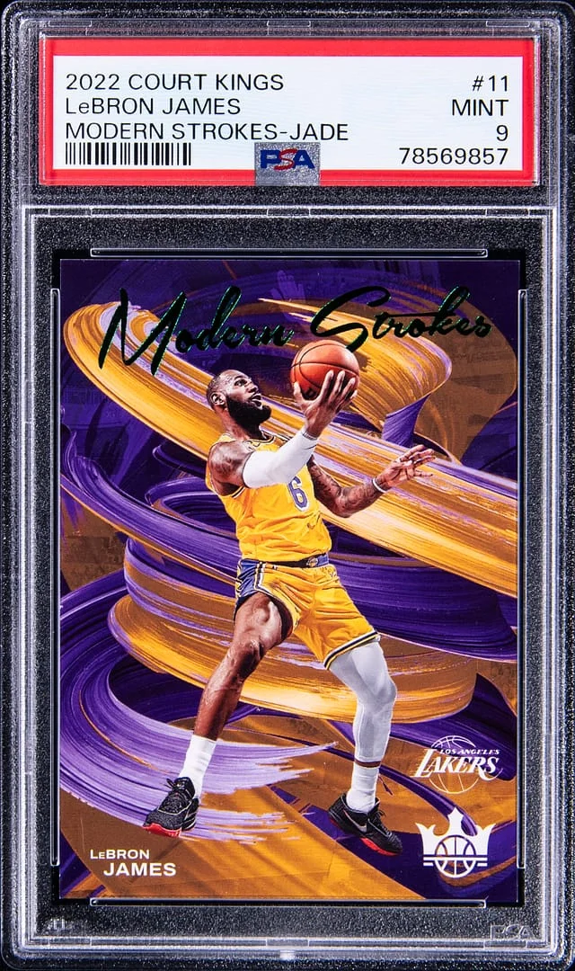 2022-23 Panini Court Kings LeBron James Modern Strokes Jade #11 card image
