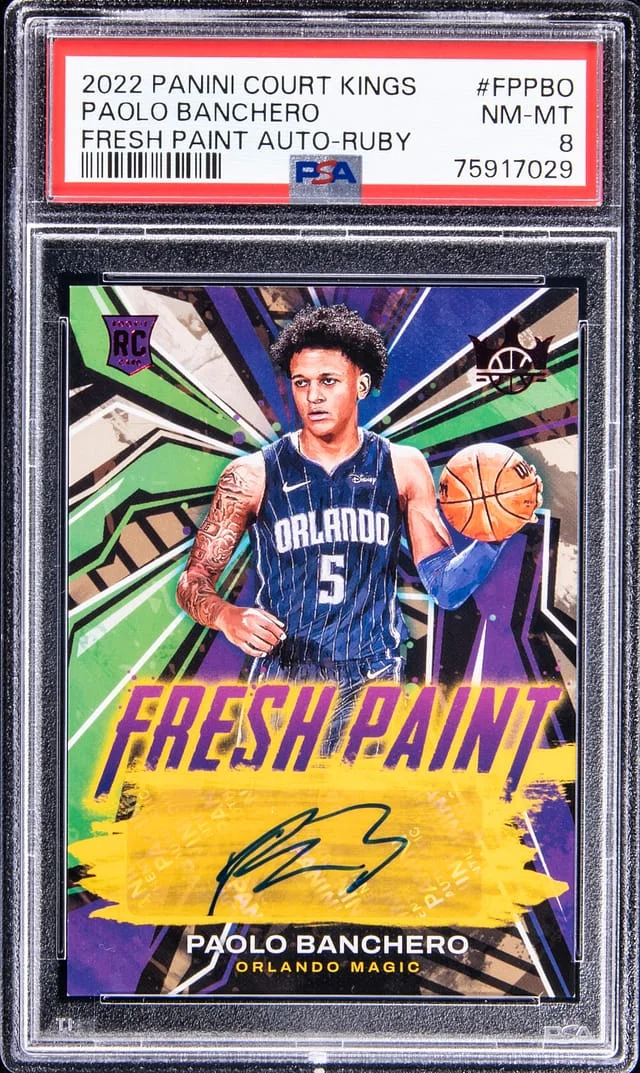 2022-23 Panini Court Kings Paolo Banchero Fresh Paint Autograph Ruby #FPPBO card image