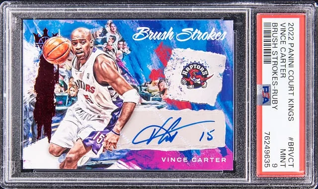 2022-23 Panini Court Kings Vince Carter Brush Strokes Ruby #BR-VCT card image