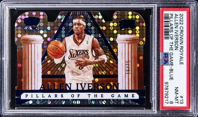 2022-23 Panini Crown Royale Allen Iverson Pillars of The Game Blue #13 card image