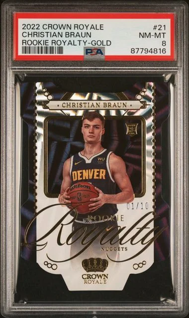 2022-23 Panini Crown Royale Christian Braun Royalty Gold #21 card image
