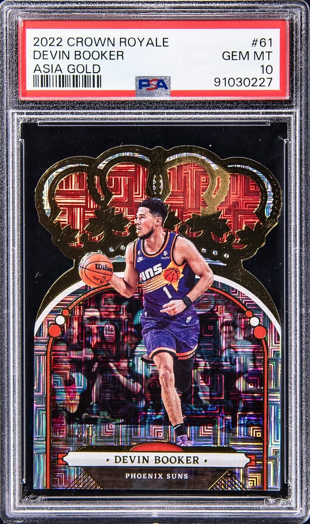 2022-23 Panini Crown Royale Devin Booker Asia Gold #61 card image