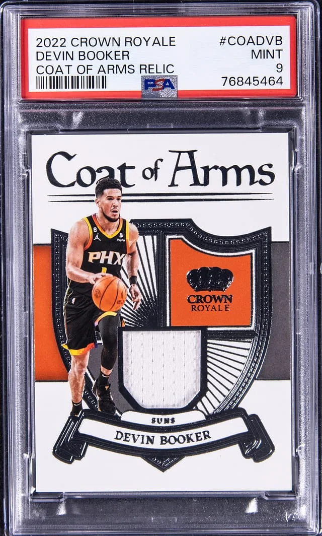 2022-23 Panini Crown Royale Devin Booker Coat of Arms Relic #COADVB card image