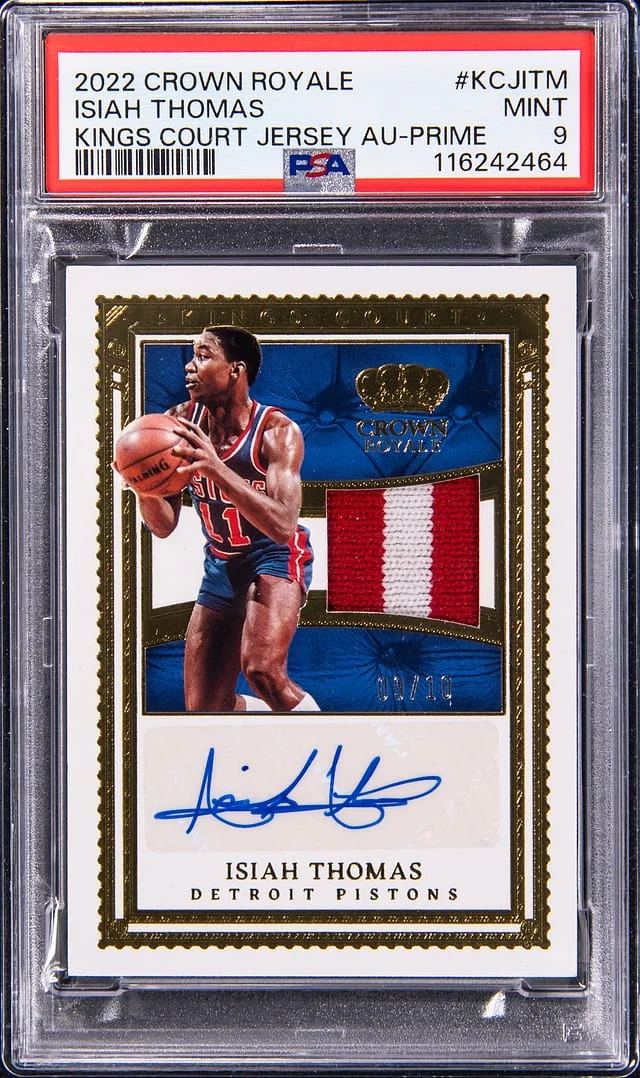 2022-23 Panini Crown Royale Isiah Thomas Kings Court Jersey Autograph Prime #KCJ-ITM card image