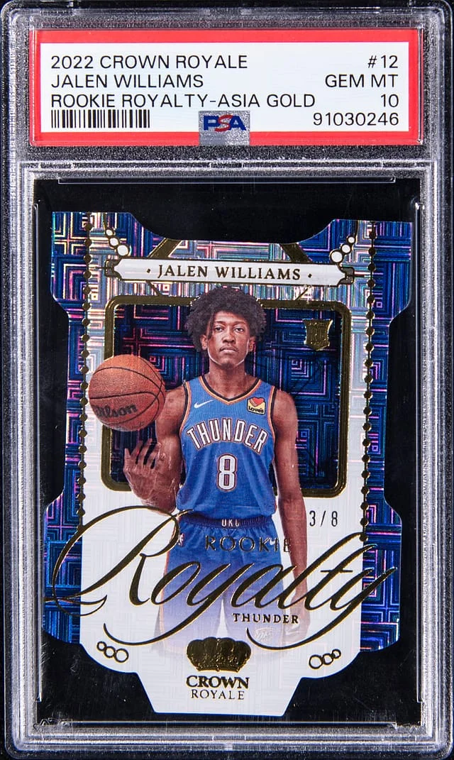 2022-23 Panini Crown Royale Jalen Williams Royalty Asia Gold #12 card image