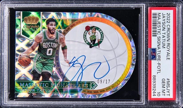 2022-23 Panini Crown Royale Jayson Tatum Majestic Signatures 1st Off The Line (FOTL) #MS-JYT card image
