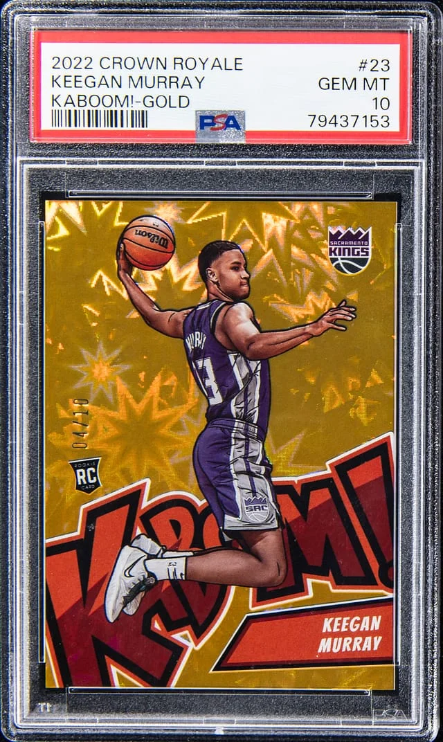 2022-23 Panini Crown Royale Keegan Murray Kaboom! Gold #23 card image