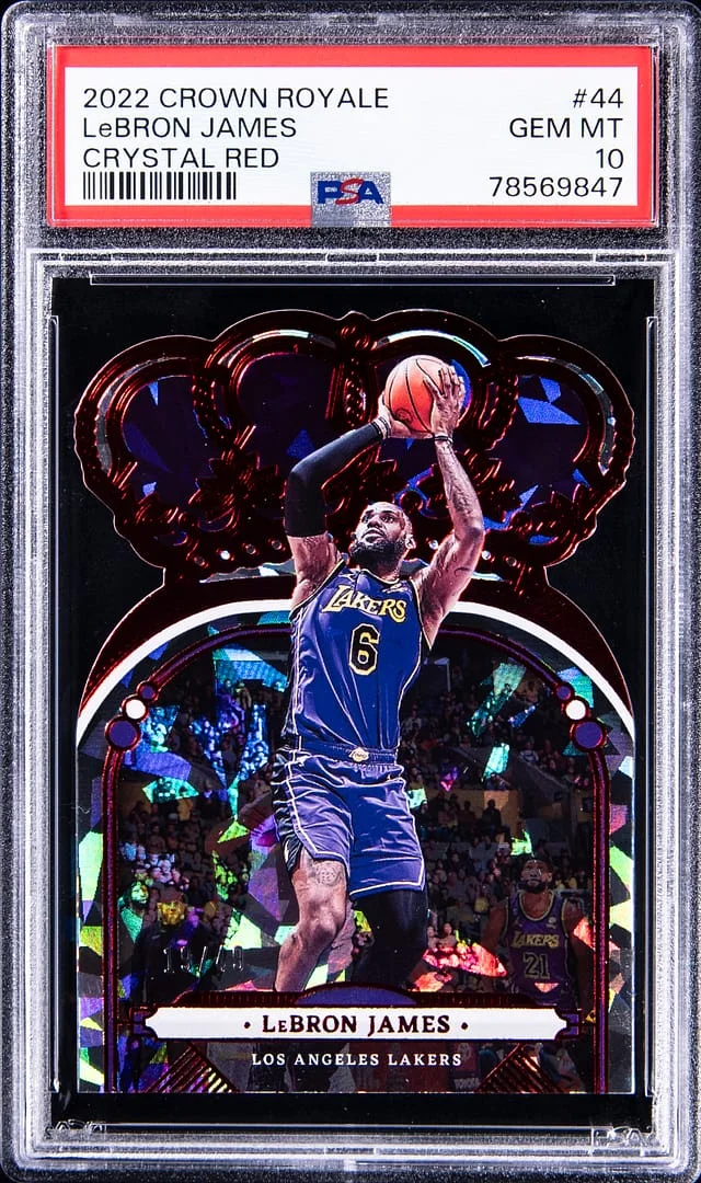 2022-23 Panini Crown Royale LeBron James Crystal Red #44 card image