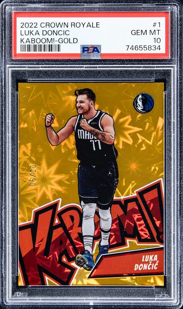 2022-23 Panini Crown Royale Luka Doncic Kaboom! Gold #1 card image