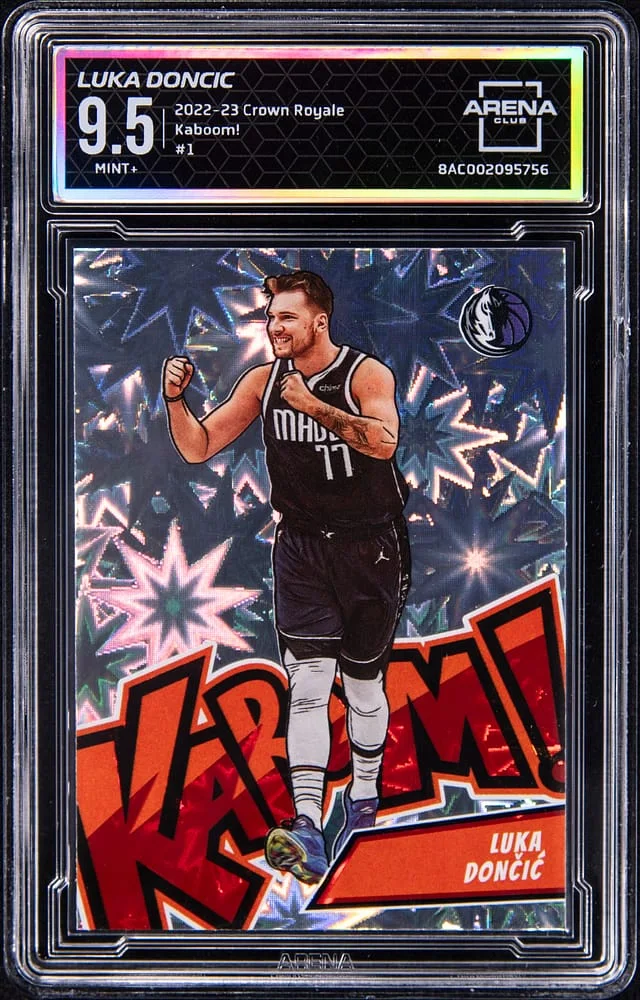 2022-23 Panini Crown Royale Luka Doncic - AC MINT+ 9.5 Kaboom! #1 card image