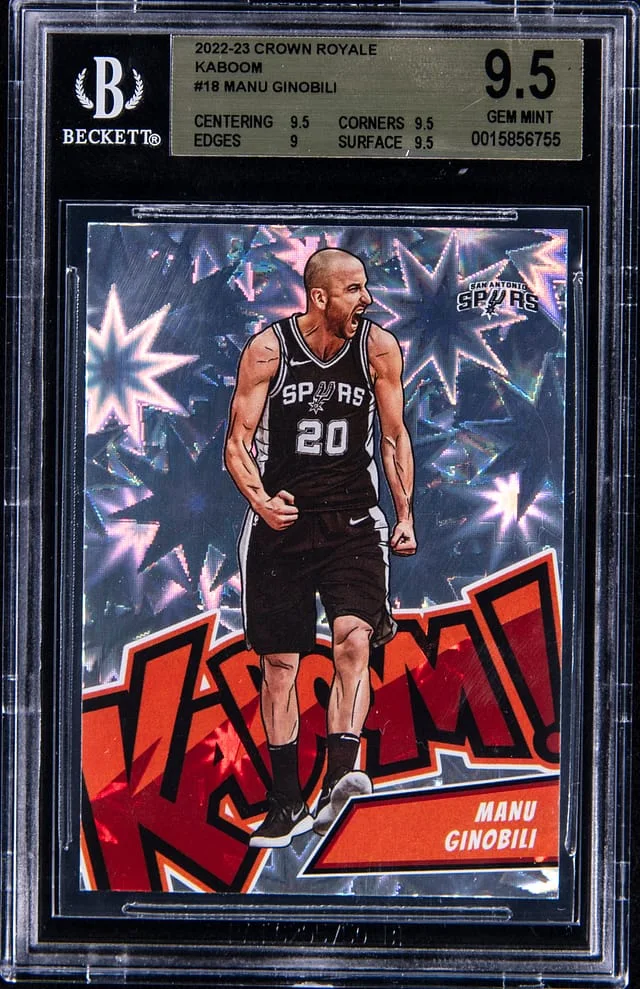 2022-23 Panini Crown Royale Manu Ginobili Kaboom! #18 card image