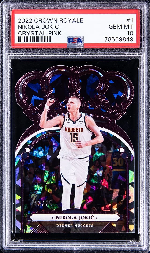 2022-23 Panini Crown Royale Nikola Jokic Crystal Pink #1 card image