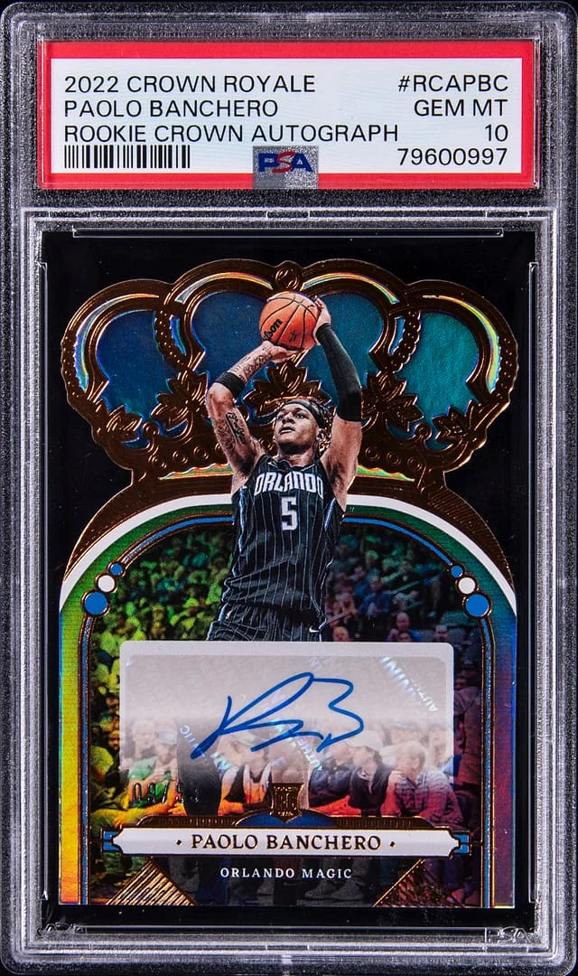 2022-23 Panini Crown Royale Paolo Banchero Crown Autograph #RCA-PBC card image