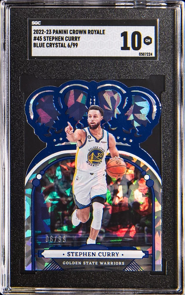 2022-23 Panini Crown Royale Stephen Curry Blue Crystal #45 card image