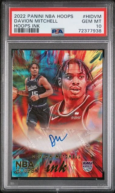 2022-23 Panini Davion Mitchell NBA Hoops Hoops Ink #HI-DVM card image