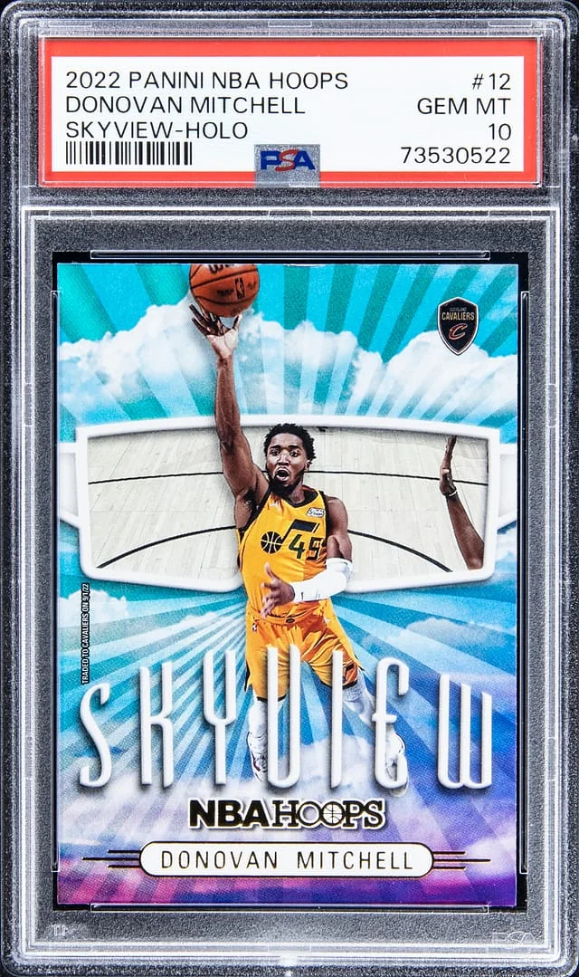 2022-23 Panini Donovan Mitchell NBA Hoops Skyview Holo #12 card image