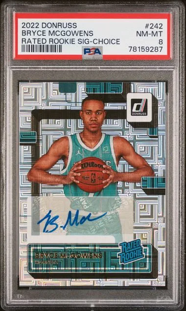 2022-23 Panini Donruss Bryce Mcgowens Rated Signature-Choice #242 card image