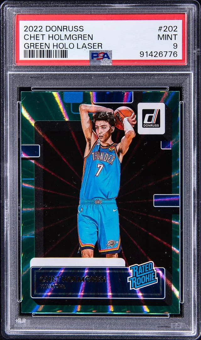 2022-23 Panini Donruss Chet Holgrem Green Holo Laser #202 card image