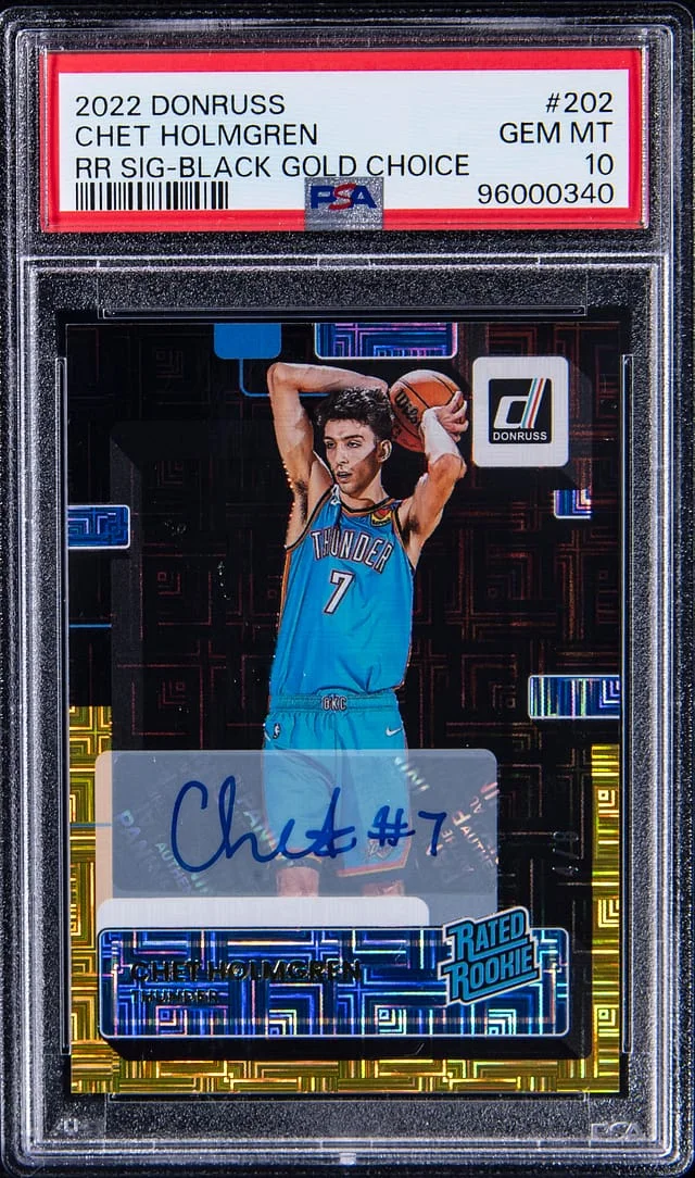 2022-23 Panini Donruss Chet Holmgren Rated Black Choice #202 card image
