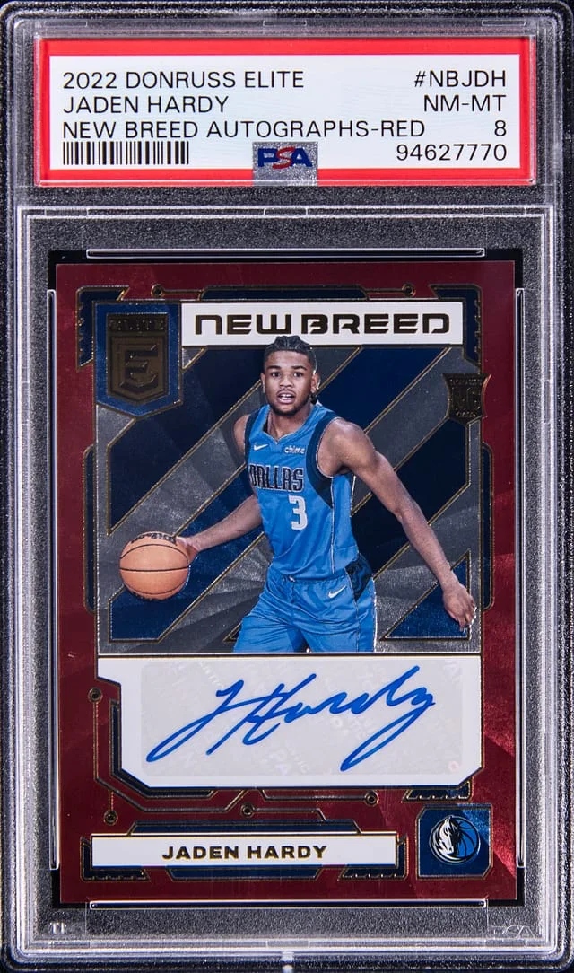 2022-23 Panini Donruss Jaden Hardy Elite New Breed Autograph Red #NB-JDH card image