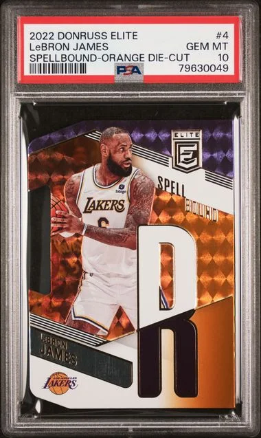 2022-23 Panini Donruss LeBron James Elite Spellbound Die Cut Orange #4 card image