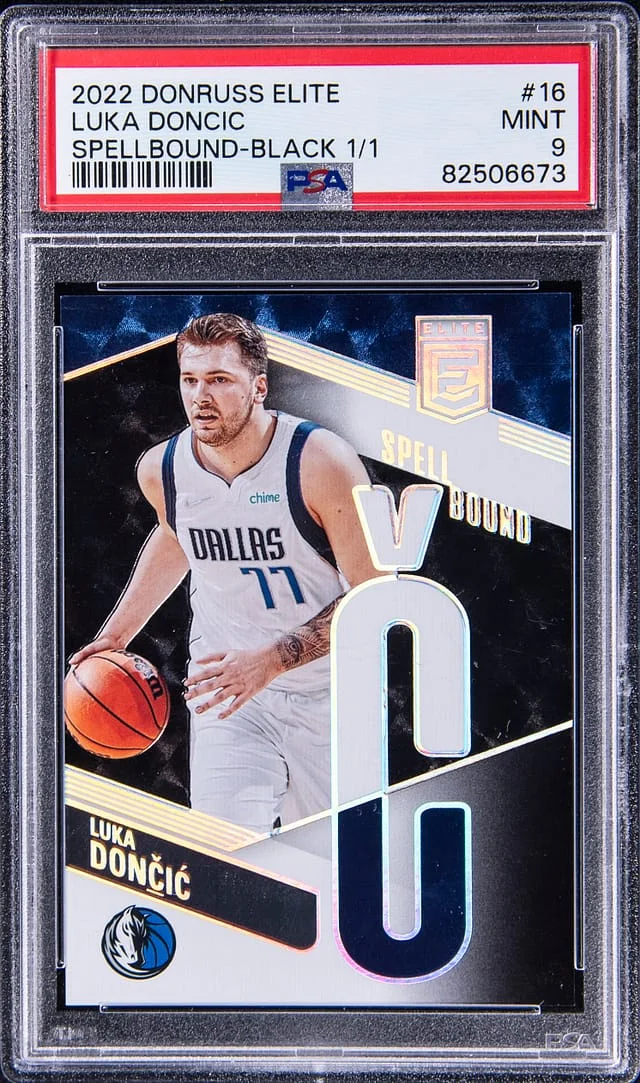 2022-23 Panini Donruss Luka Doncic Elite Spellbound Black 1/1 #16 card image