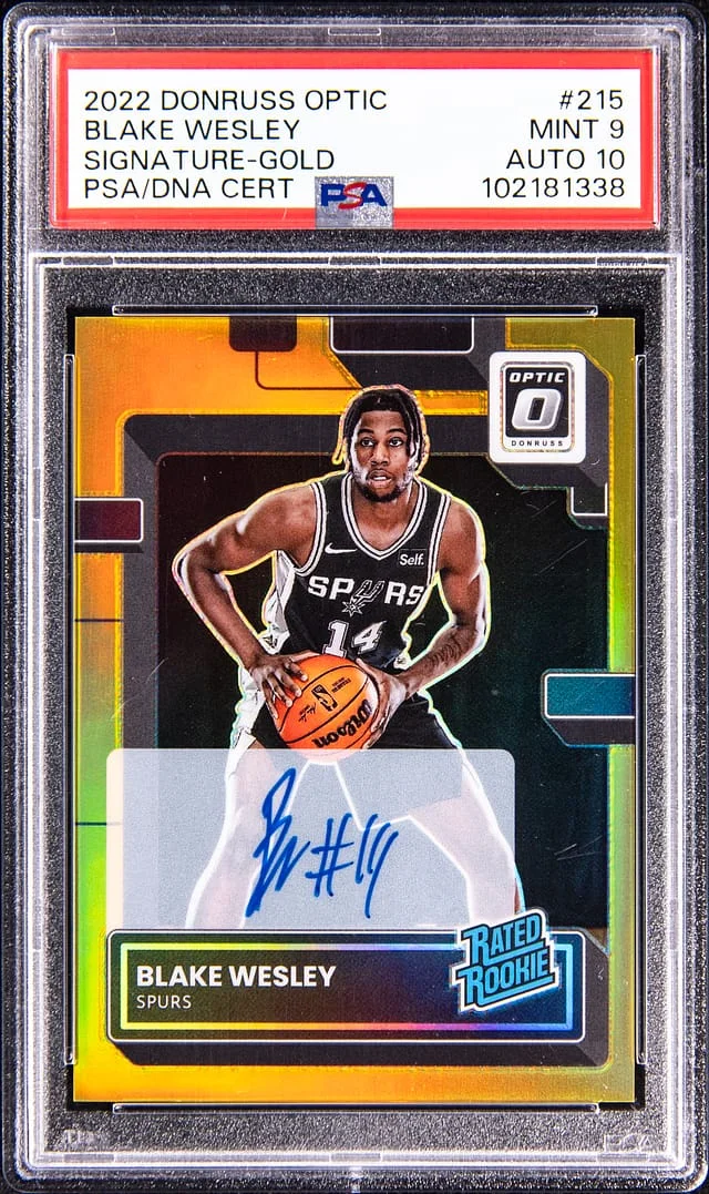 2022-23 Panini Donruss Optic Blake Wesley Signature Gold #215 card image