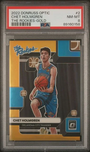 2022-23 Panini Donruss Optic Chet Holmgren The Rookies Gold #2 card image