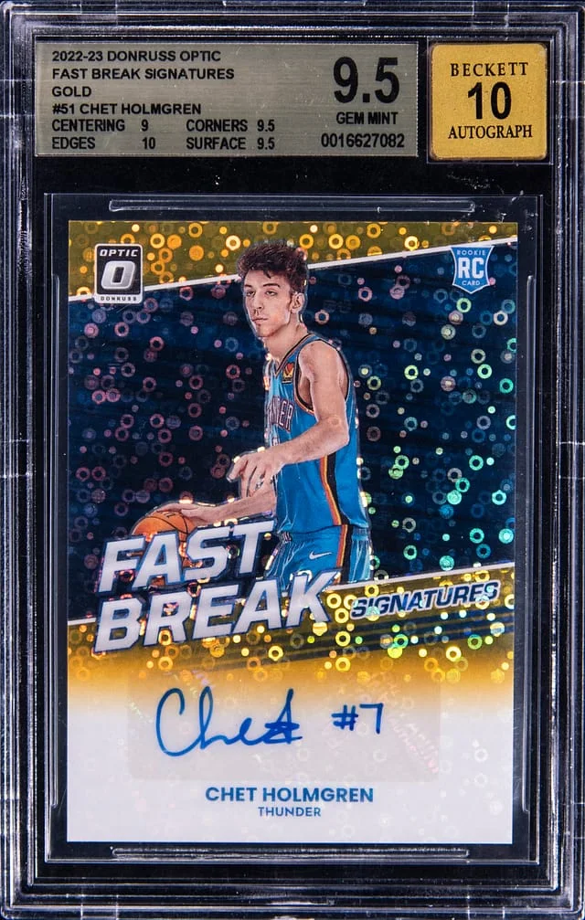 2022-23 Panini Donruss Optic Chet Holmgren Fast Break Sigantures #FBS-CHG card image